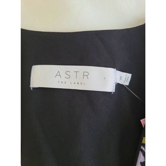 ASTR The Label Womens Stretch Chiffon Floral Print Kimba Mini Dress Black Medium - Picture 4 of 7